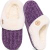 695a32cd427e5b690ce786aa9890fa03910d19edd1ec7c2e9268a.jpg Evshine Warm Knit House Slippers for Women Comfy Wool-Like Lined Chenille Slippers with Memory Foam and Indoor Outdoor Soles