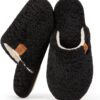 EverFoams Women's Fuzzy Slip-on Slippers Warm Cozy Soft Lightweight Memory Foam Indoor House Shoes
