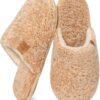 EverFoams Women's Fuzzy Slip-on Slippers Warm Cozy Soft Lightweight Memory Foam Indoor House Shoes