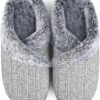 Slippers for Women Fuzzy House Slip on Indoor Outdoor Bedroom Furry Fleece Lined Ladies Comfy Memory Foam Female Home Shoes Anti-Skid Rubber Hard Sole