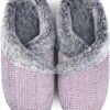 Slippers for Women Fuzzy House Slip on Indoor Outdoor Bedroom Furry Fleece Lined Ladies Comfy Memory Foam Female Home Shoes Anti-Skid Rubber Hard Sole