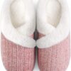 Slippers for Women Fuzzy House Slip on Indoor Outdoor Bedroom Furry Fleece Lined Ladies Comfy Memory Foam Female Home Shoes Anti-Skid Rubber Hard Sole