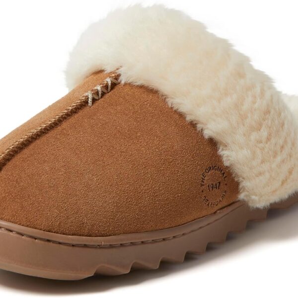 womens Fuzzy Memory Foam Genuine Suede Helena Scuff