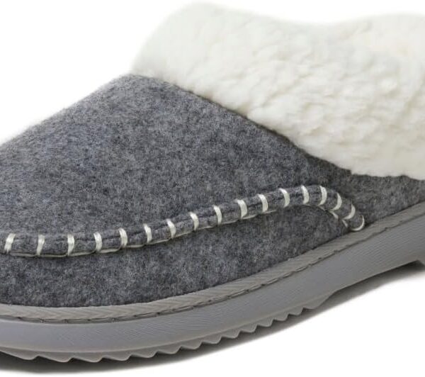 womens Nyla Felted and Plaid Moc Toe Clog