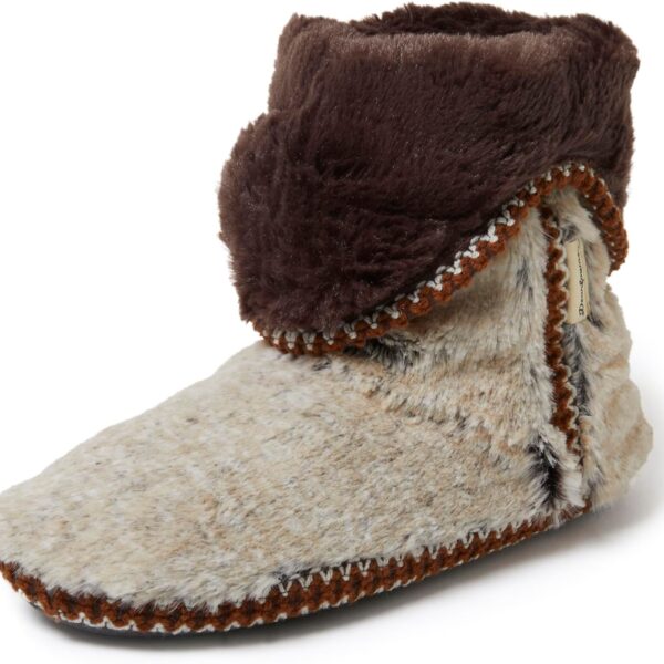 695a4802d40e595348d8e140de10e3f02ec11e0e4b6d92d9b8351.jpg Womens Fuzzy Memory Foam Beth Bedroom Bootie Slipper Sock With Grippers