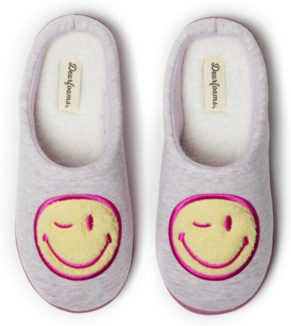 Smile Icon House Slippers with Memory Foam for Comfort and Coziness
